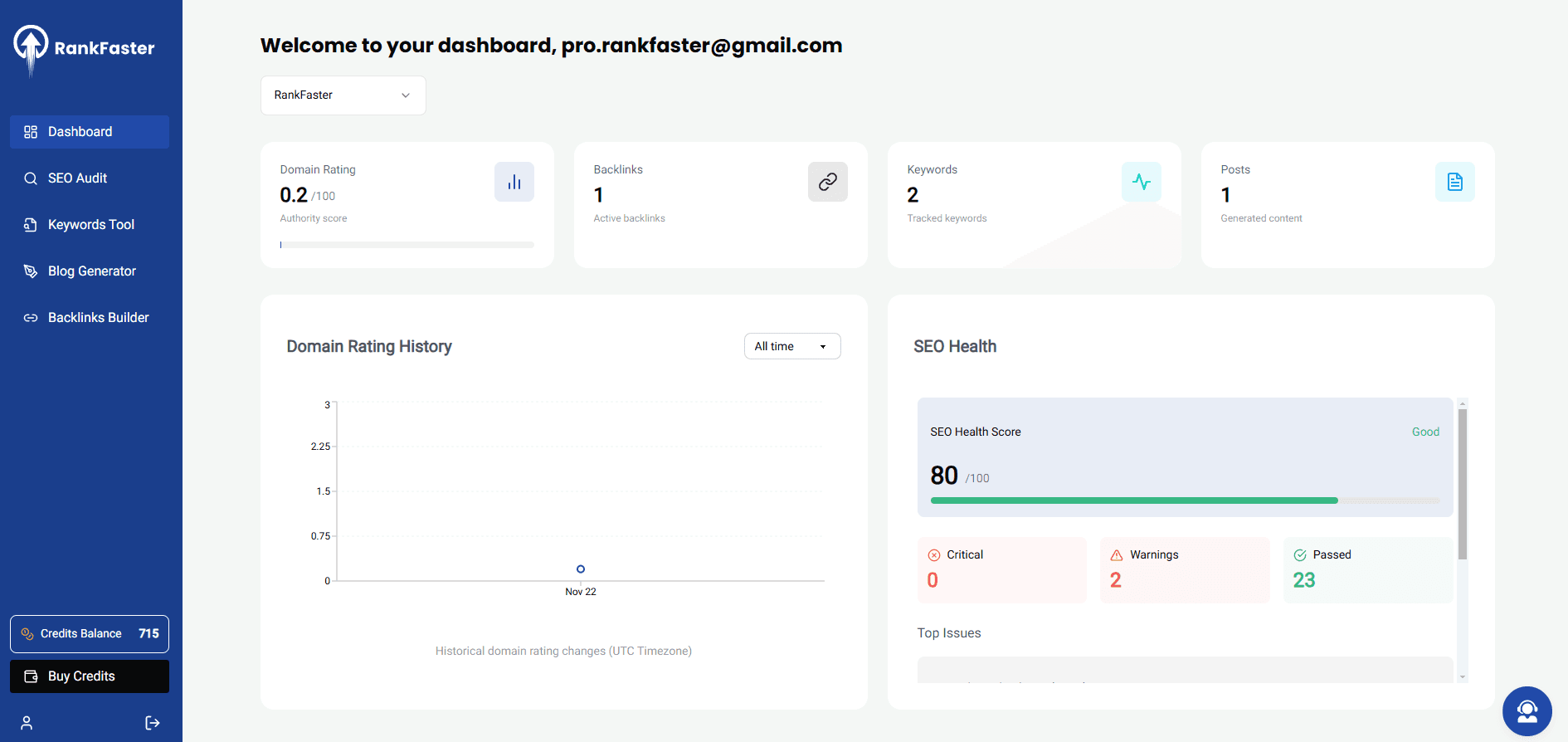 RankFaster Dashboard